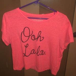 pink “ooh lala” cropped tee